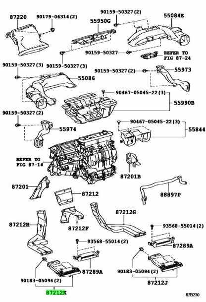 OEM Genuine TOYOTA Lexus Rear AirDuct No.6 HVAC Heater AC 87276-75010 87276750101
