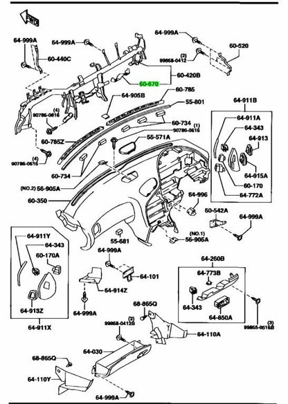 OEM MAZDA STEERING BRACKET RX-7 FD3S F100-60-6701