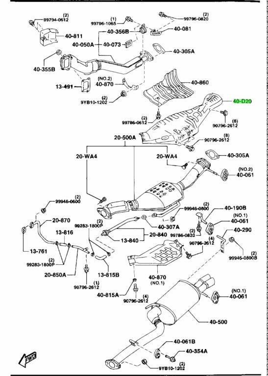 OEM Mazda N3A1-40-D20F Converter Insulator RX-7 FD3S Genuine1
