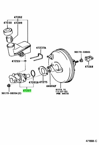 Genuine Toyota Brake Master Cylinder 47207-52031 Funcargo Yaris Echo Verso bB1