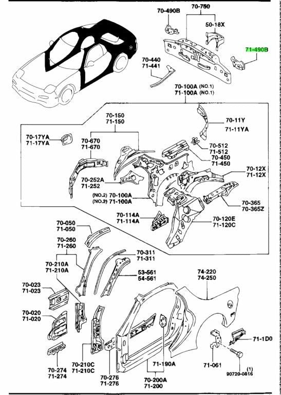 OEM MAZDA LAMP BRACKET LH RX-7 FD3S FD01-71-490B1