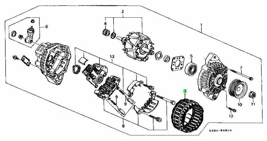 NEW Genuine Honda Alternator Stator OEM 31102-PEL-0040