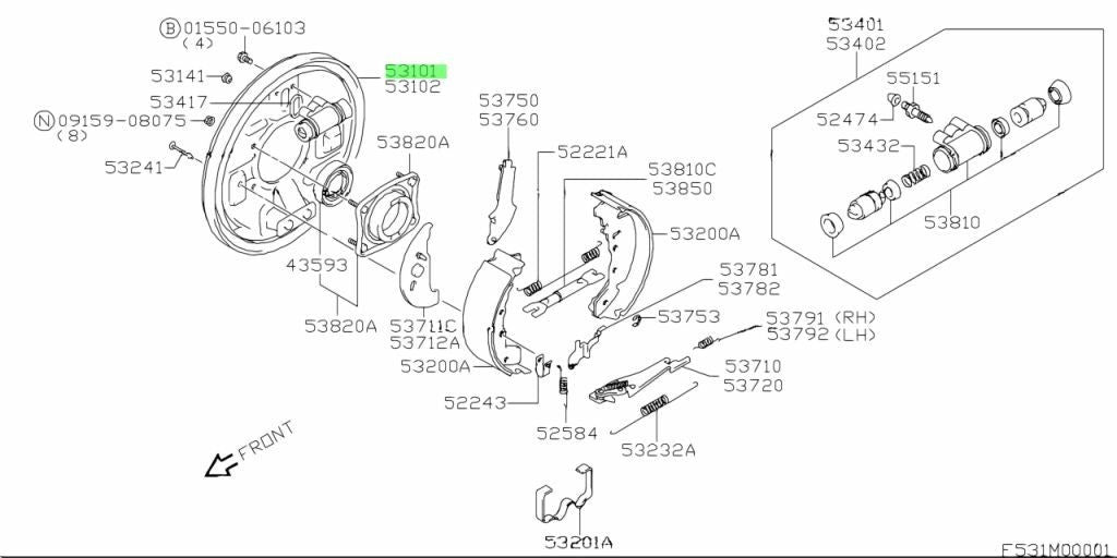 Genuine Right Brake Backing Plate - Suzuki Grand Vitara | 53110-65D00-0002