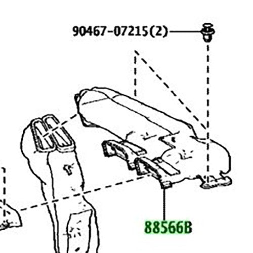TOYOTA Alphard Lexus LM 350H/500H Seat CoolerAirDuct No.2 88566-V2030 88566V20300