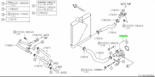 17670-72J01-000 Suzuki Thermostat,water 97 deg 1767072J01000, New Genuine OEM Pa1