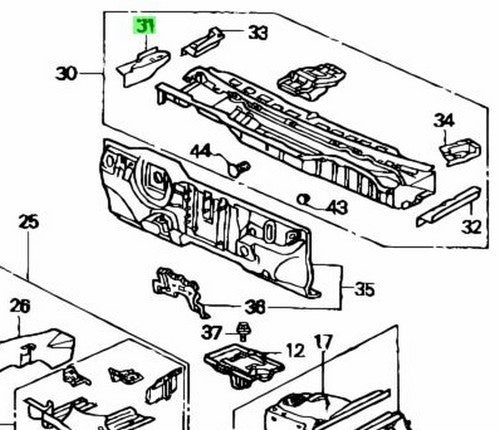OEM Honda Civic EG EG6 EG8 EG9 61120-SR3-E00ZZ RH Dashboard Upper Member Genuine1