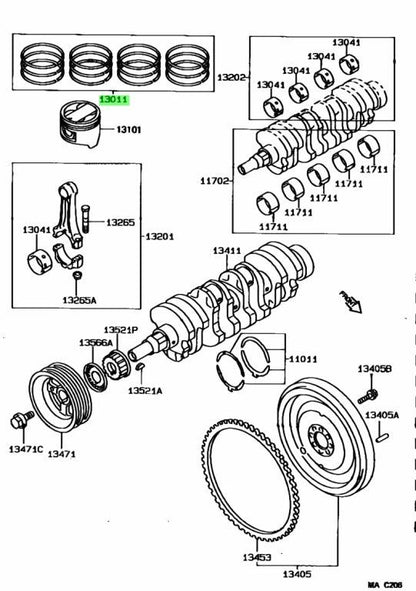 Genuine Toyota AE101 Levin Trueno 4A-GZE 0.50mm OS Piston Rings 13013-16210 OEM1