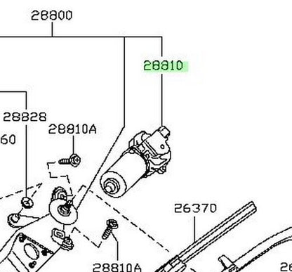 Genuine Nissan GT-R R35 Windshield Wiper Motor Assy OEM 2009-2025 28810-JF30A1