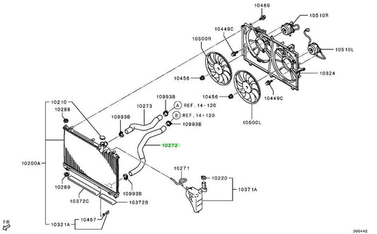 OEM Genuine Mitsubishi Outlander PHEV GG2W GG3W HOSE,RADIATOR,LWR 1370A6661