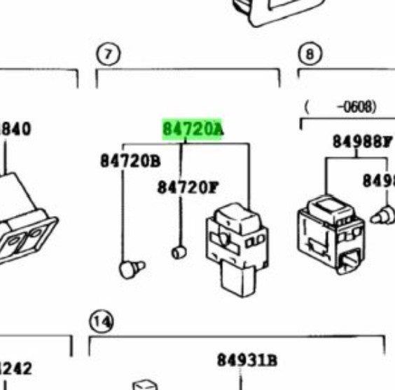 84720-30330 Toyota Switch assy, pattern select 8472030330, New Genuine OEM Part2