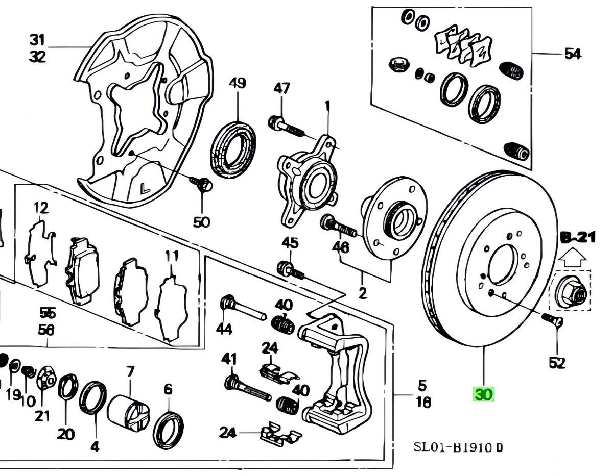 Genuine JDM Honda NSX NSX-R NSX-T NA1 Rear Brake Disc Rotor P/N 43251-SL0-010