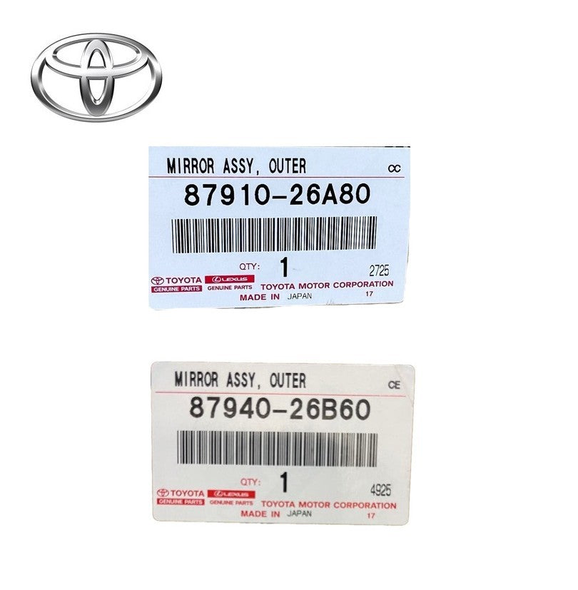 Genuine Toyota Hiace GDH201V Mirror Pair Camera Type 87940-26B60 87910-26A800