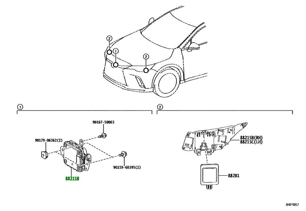 OEM Genuine TOYOTA Lexus Millimeter Wave Radar Sensor 88210-48190 88210481901
