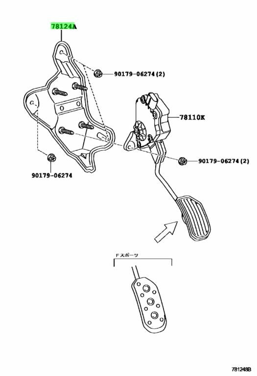 TOYOTA LEXUS RX270/350/450H Accelerator Pedal RodBracket Replacement 78124-480300