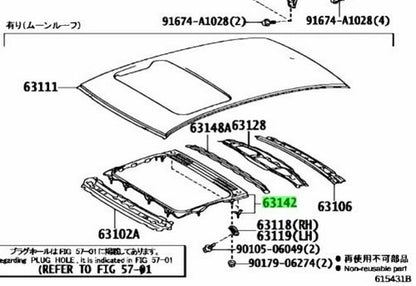 Genuine Lexus GS F GS Roof Panel Reinforcement No.2 63142-309041