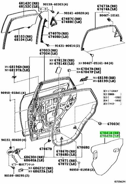 LEXUS RX270/350/450H Rear Door Service Hole Cover RH LH 67841-48050 67842-480500