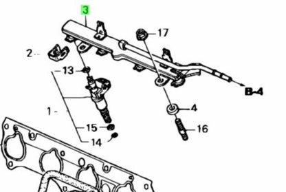OEM HONDA Fuel Injectors & Fuel Pipe Rail Accord Civic 2.0L 2.4L 16620-RAA-A01