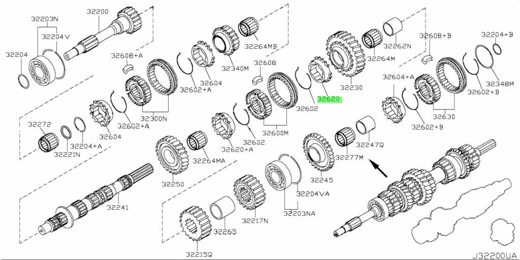Genuine Nissan Infiniti 350Z 370Z G35 G37 6MT 1st Gear Synchro 32620-CD401 OEM1