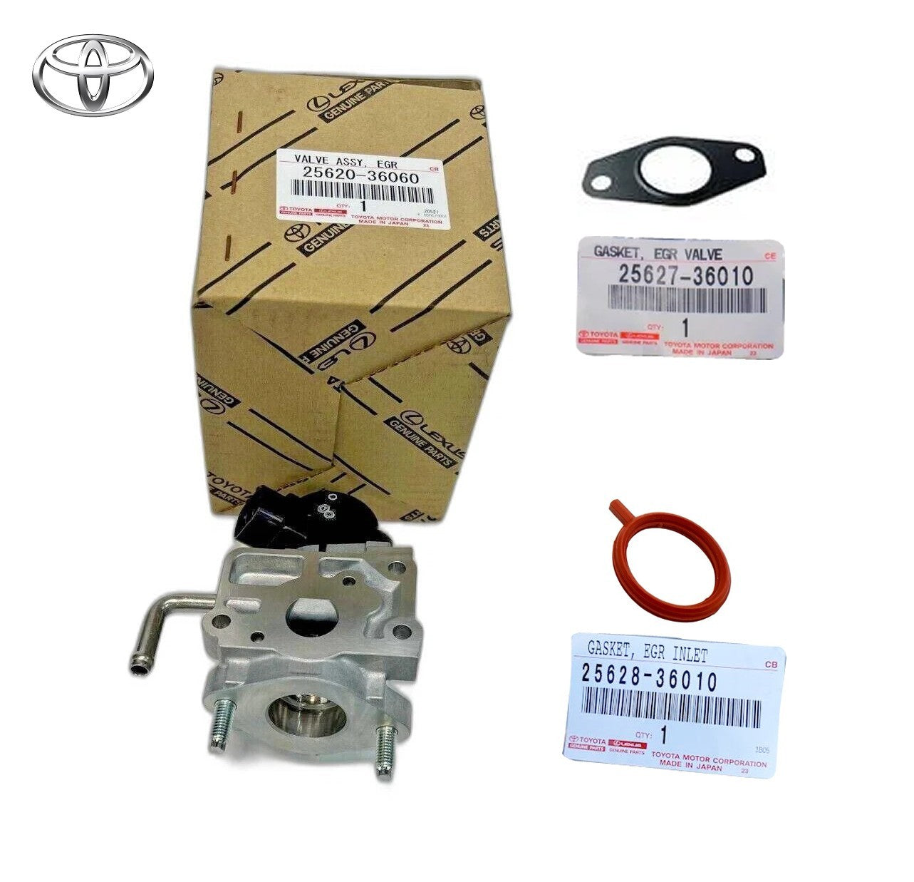 Toyota Genuine OEM EGR VALVE ASSY + GASKET 25620-36060+0