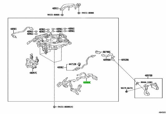 OEM Genuine TOYOTA Lexus Height Control Valve Harness 48980-50040 48980500400