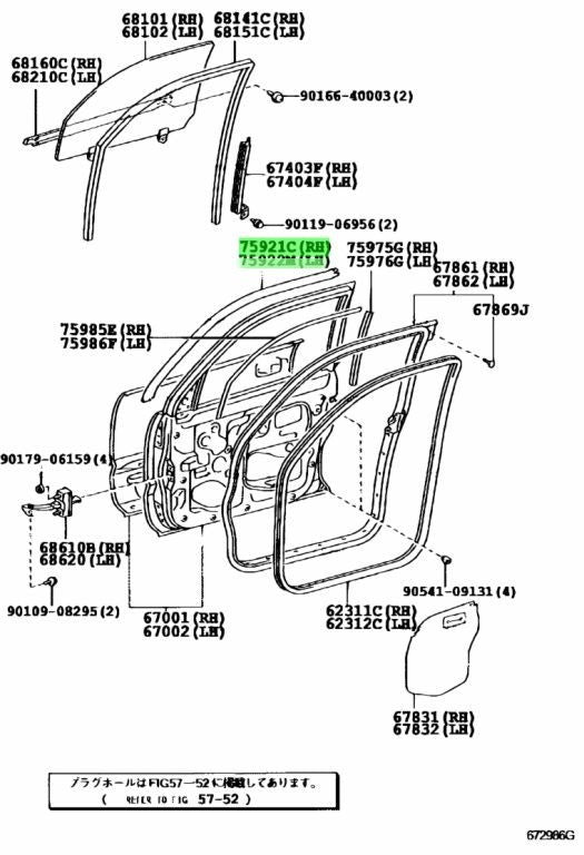 Genuine Toyota 4Runner Black Out Tape No.1 RH LH Set 75921-35010 75922-350100