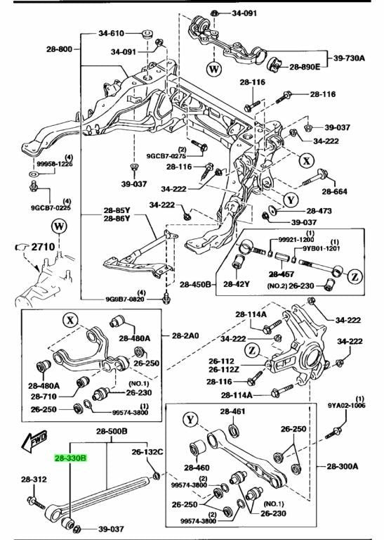 OEM Mazda RX-7 FD3S Rubber Bushing Genuine FD1-62-852Y0