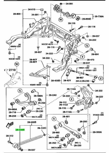 OEM Mazda RX-7 FD3S Rubber Bushing Genuine FD1-62-852Y0