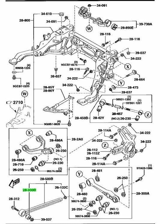 OEM Mazda RX-7 FD3S Rubber Bushing Genuine FD1-62-852Y0