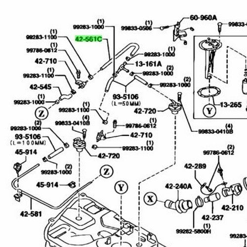OEM MAZDA BREATHER HOSE NO.1 RX-7 FD3S HG30-42-5610