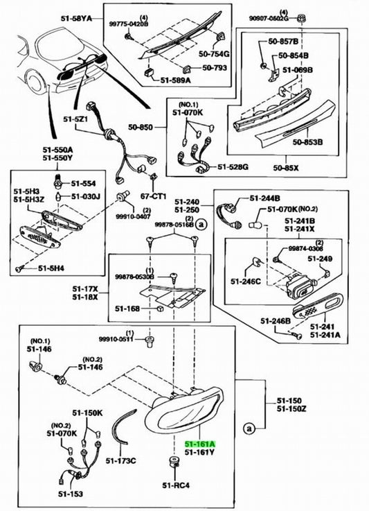 OEM MAZDA F13251170 LAMP UNIT, REAR F132-51-170