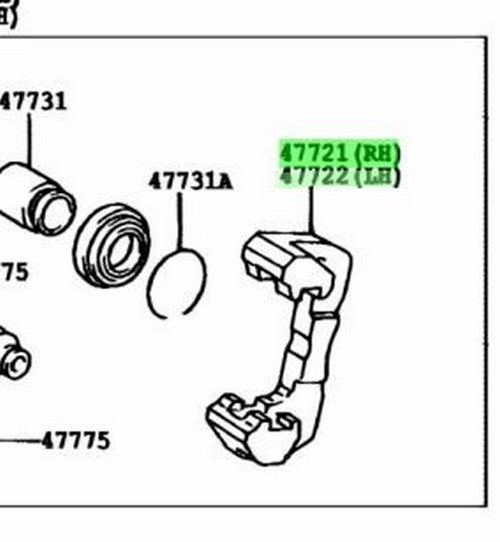 Genuine Toyota Front Caliper Bracket RH LH Set 47721-52020 47722-52020 Echo1