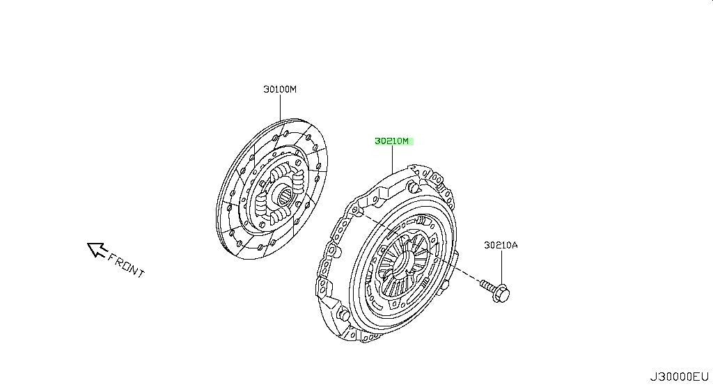 Genuine Nissan Infiniti Clutch Cover Assembly 30210-4GA0A Q50 Q702