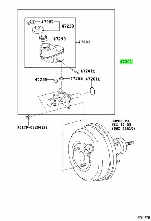 【NEW】Toyota Genuine Cylinder Sub-Assy, Brake Master W/Plate 47201-423621