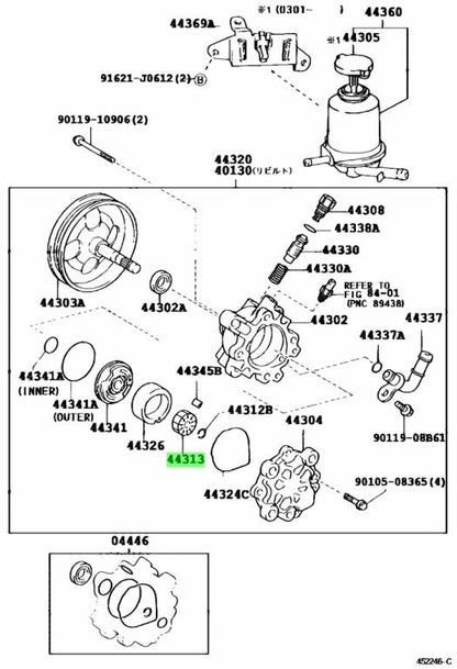 Genuine Toyota Power Steering Vane Pump Rotor 44313-32060 Corolla Celica Estima0