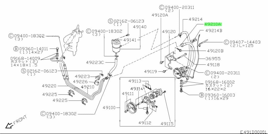OEM Genuine SUZUKI Jimny Power Steering Pressure HosePart 49210-82C21 4921082C210