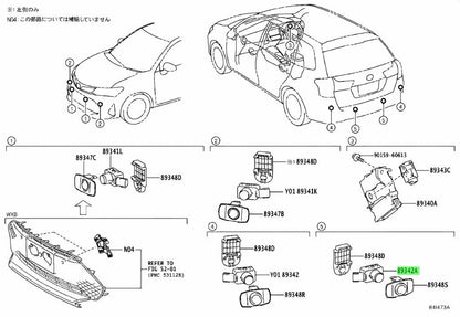 Genuine Toyota Hiace GDH201V Parking Sensor Black 209 OEM 89341-33220-C71
