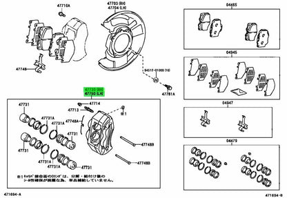 Genuine Toyota Land Cruiser 70 Front Brake Caliper Set 47730-60120 47750-601201