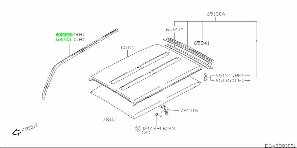 OEM Genuine New Suzuki Jimny Samurai Roof Rail RH/LH Set 64351-82CA0 64751-82CA00