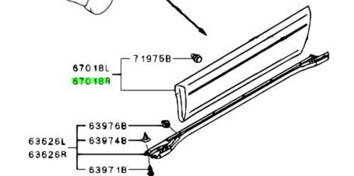 OEM Genuine Mitsubishi Montero Pajero V85W, V87W, V88W GARNISH,FR DOOR,RH1
