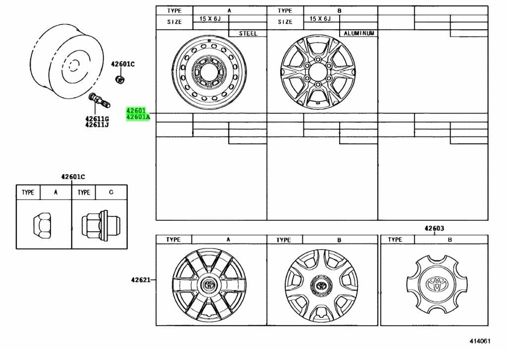 Genuine Toyota Hiace GDH201V Disc Wheel 15x6J OEM 42611-261801