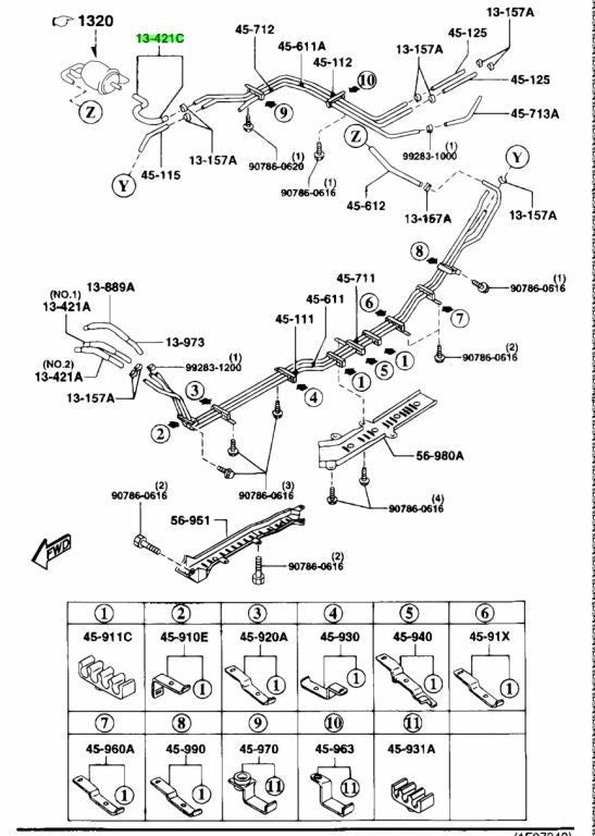 OEM MAZDA FUEL HOSE RX-7 FD3S N3A1-13-4100