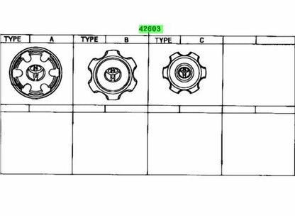 Toyota Genuine Land Cruiser Prado J90 Ornament Sub-Assy, Wheel Hub 42603-603701