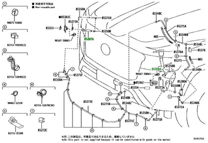 New Genuine Toyota Headlamp Washer Actuator LH RH Pair 85208-60140 85207-601401