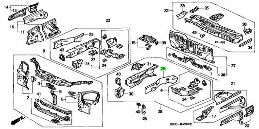 OEM Honda Civic EG EG6 EG8 EG9 60912-SR3-300ZZ LH Front Side Frame Back Plate1