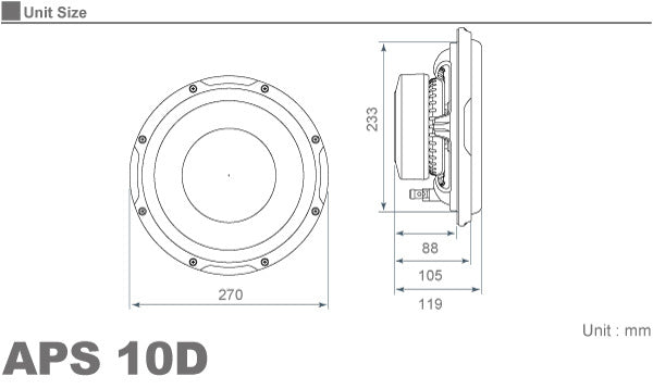 Audison APS10-D Subwoofer 250mm 400W3