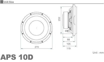 Audison APS10-D Subwoofer 250mm 400W3