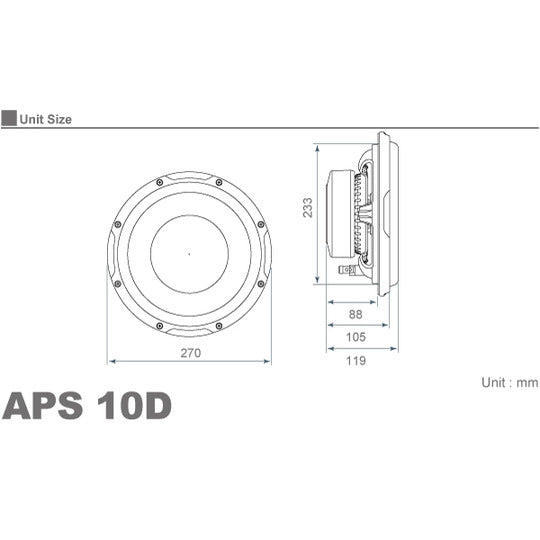 Audison APS10-D Subwoofer 250mm 400W2