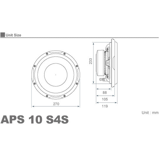 Audison APS10-S4S Subwoofer 250mm 400W2