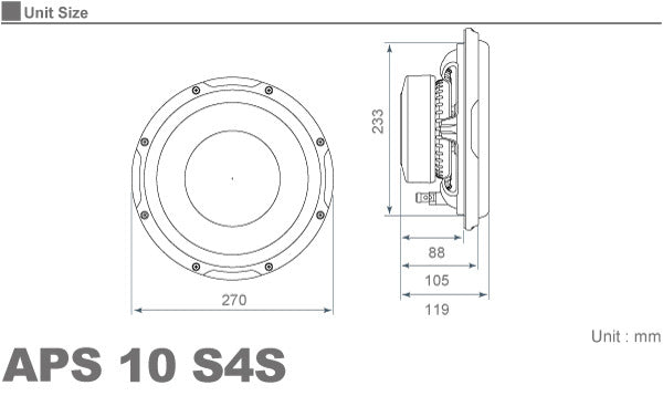Audison APS10-S4S Subwoofer 250mm 400W3