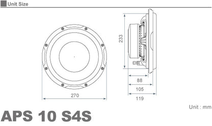 Audison APS10-S4S Subwoofer 250mm 400W3